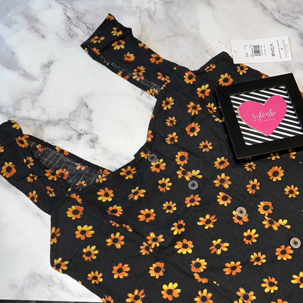 🔥RVCA PUSHIN DAISIES MIDI DRESS NWT - Picture 4 of 4